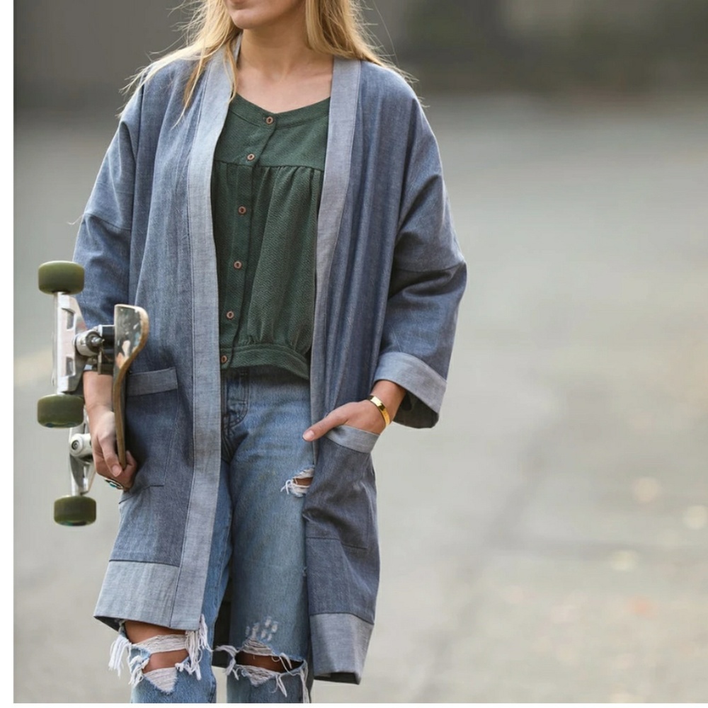 Neve & Hawk denim open front size L